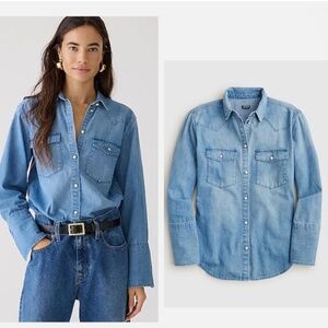 ★NWT J.Crew Westrn Chambray Shirt US4★